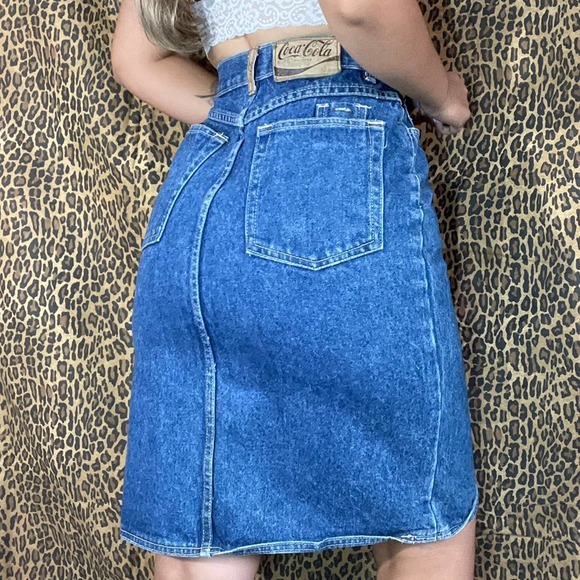 Vintage 80s coca cola denim skirt - Picture 3 of 9